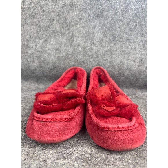 Women's Red Suede Moccasins - Picture 2 of 9